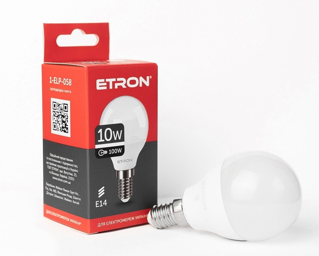 Світлодіодна лампа 10W ETRON Light G45 E14 4200K (1-ELP-058)