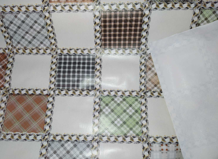 Клеенка на стол ПВХ на нетканной основе Клетка квадраты серый 1,37 х 1м (100-178), Серый, Серый