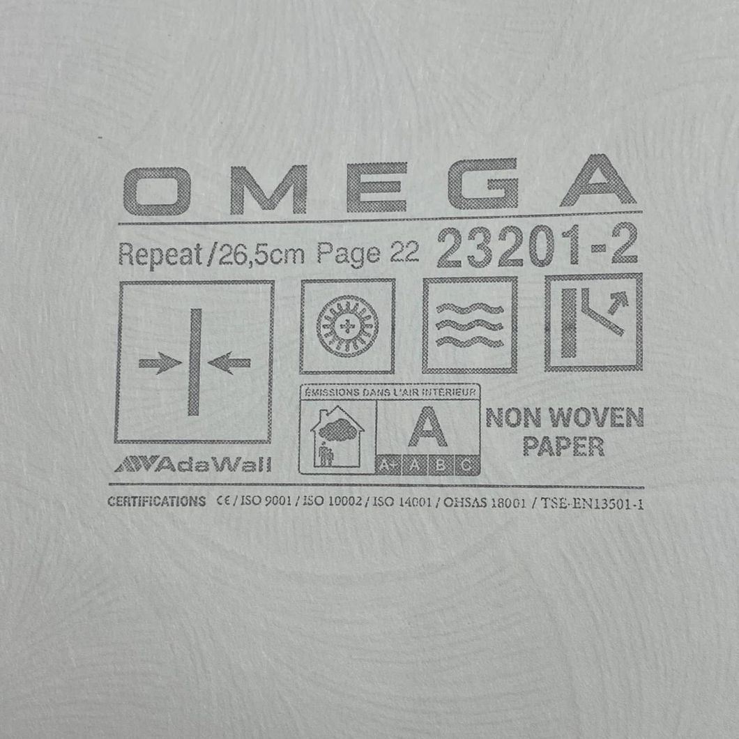 Обои виниловые на флизелиновой основе Светло серые OMEGA AdaWall  1,06 х 10,05м (23201-2)