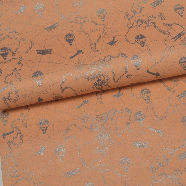 Обои бумажные Шарм Тревел оранжевый 0,53 х 10,05м (153-01)