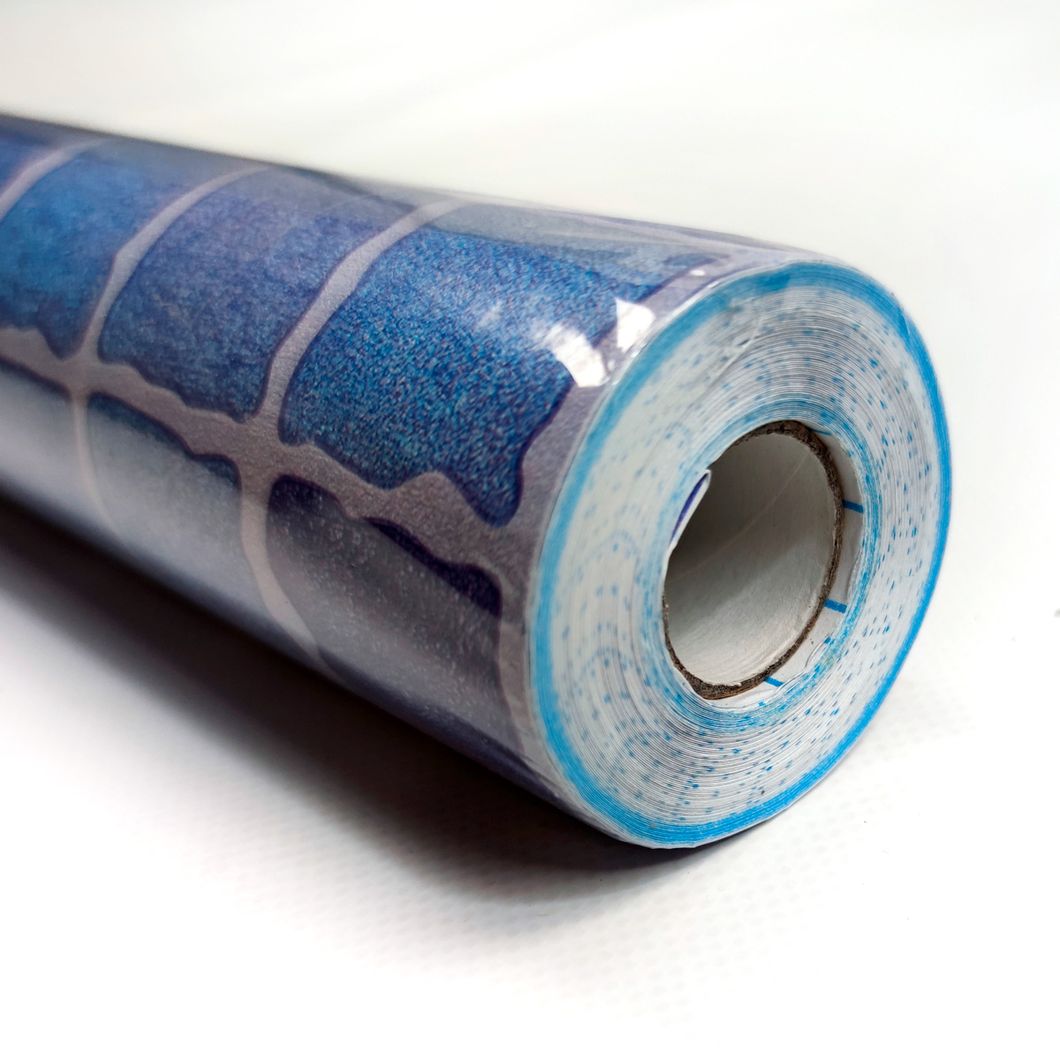 Самоклеющаяся декоративная пленка синяя мозаика 0,45Х10М (10366), Голубой, Голубой