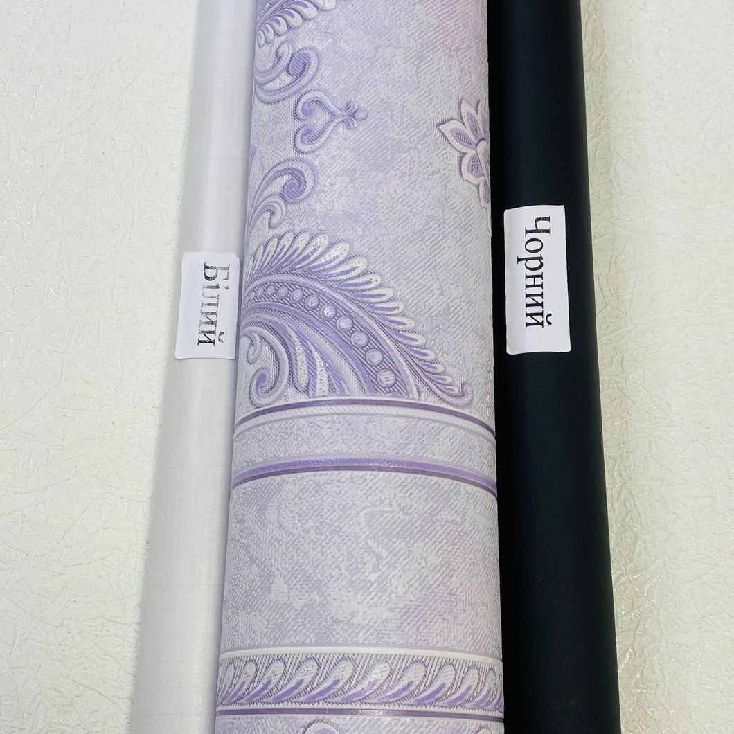 Обои виниловые на бумажной основе Славянские обои Comfort В58,4 Элеонора2 сиреневый 0,53 х 10,05м (9441-07)