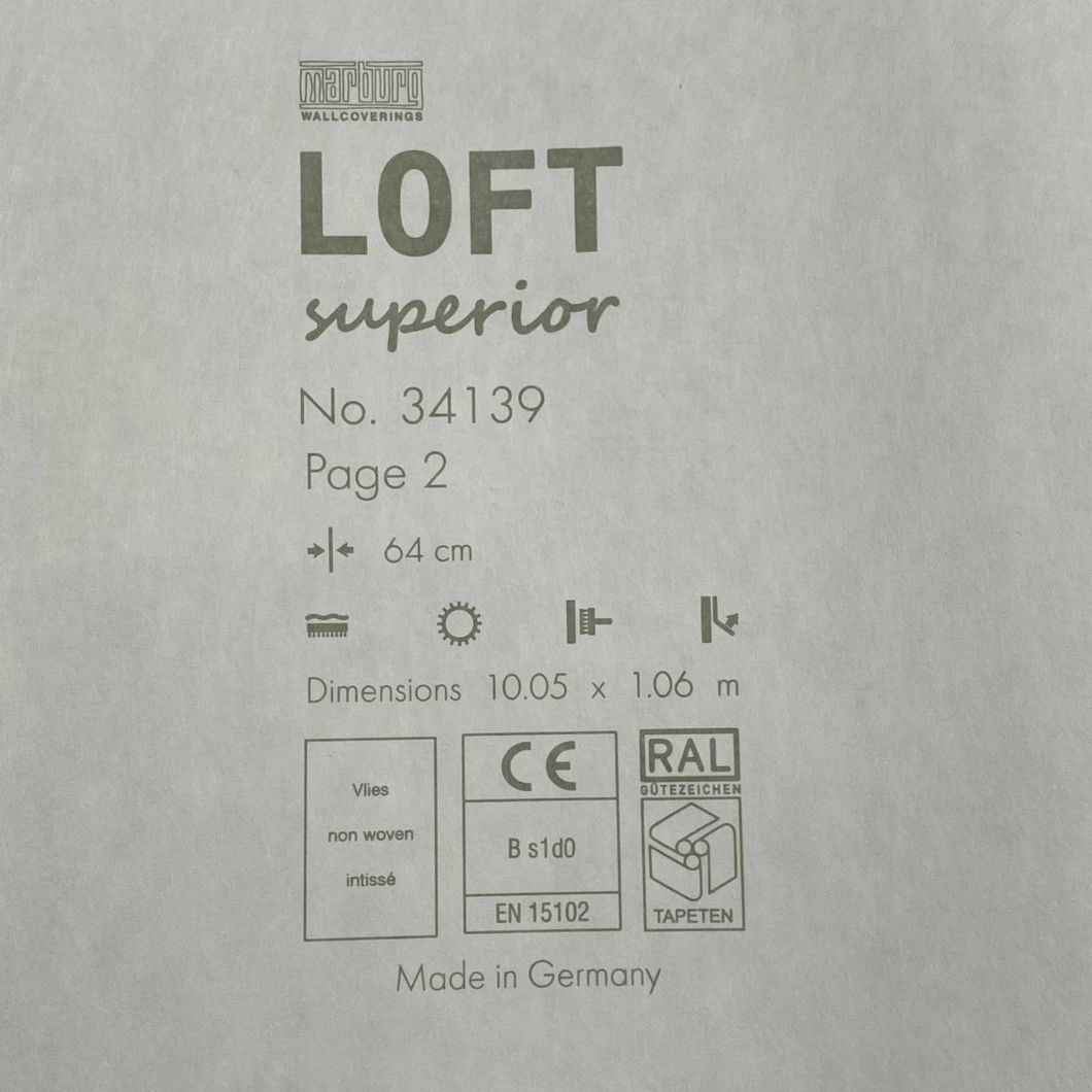 Обои виниловые на флизелиновой основе Marburg Loft Superior бирюзовый 1,06 х 10,05м (34139)