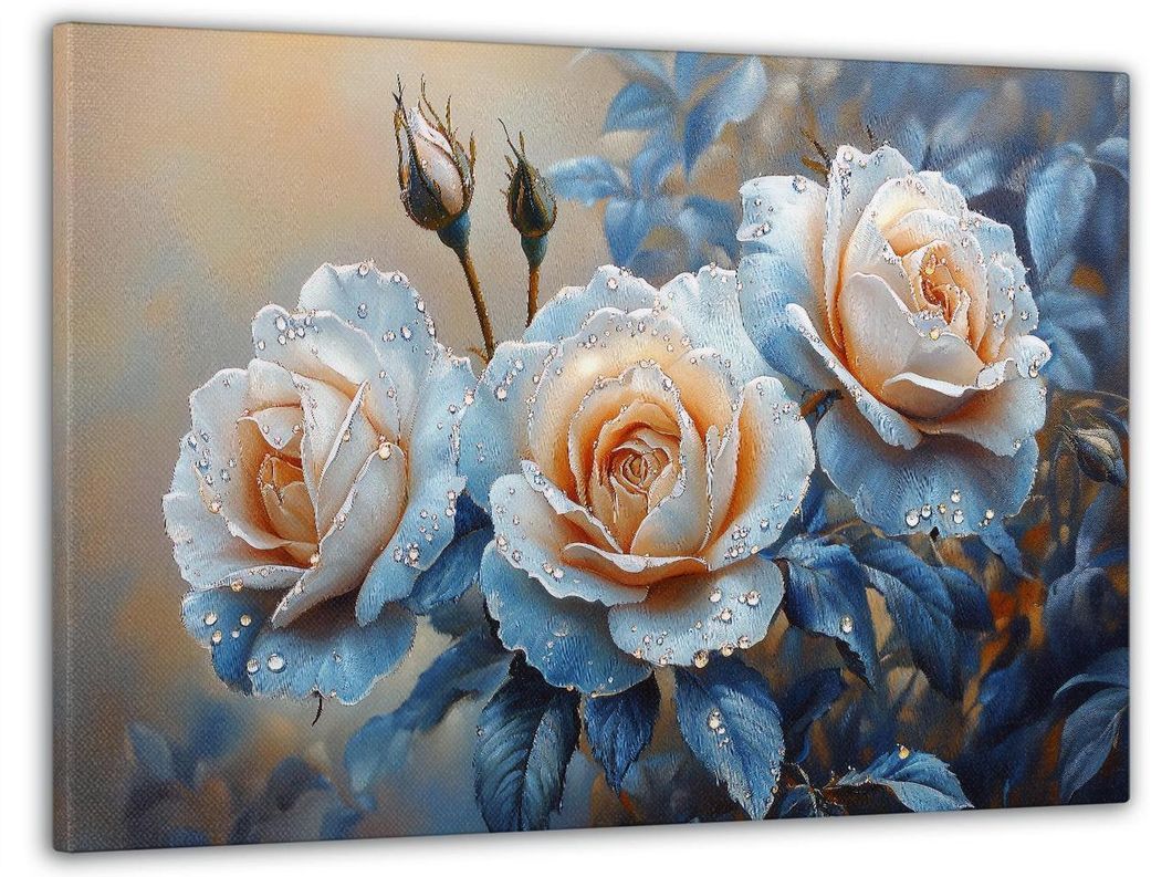 Картина на холсте МАKO " Персиковые розы" 60x100 см MK10623