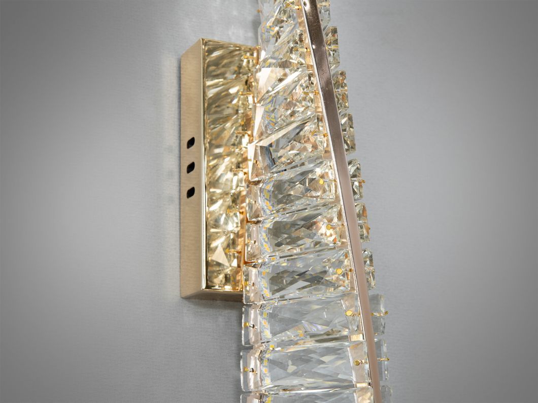 Унікальний настінний кришталевий LED світильник, 15W, золото