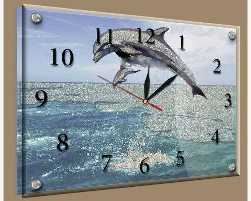 Годинник-картина під склом Дельфіни 25 см x 35 см (3788 - 248)