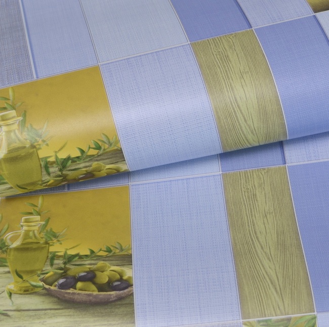 Шпалери вологостійкі на паперовій основі Слов'янські шпалери Venice В56,4 Олива блакитний 0,53 х 10,05м (7059-03)