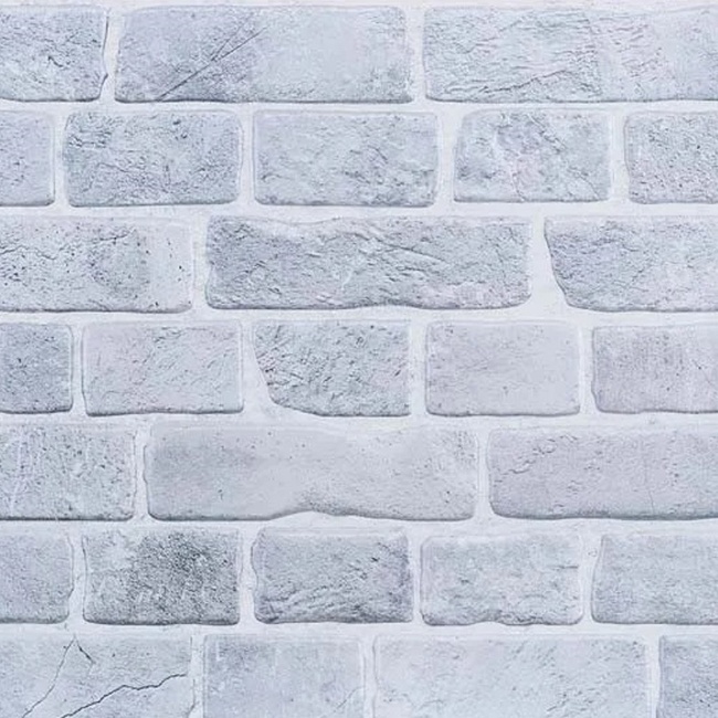 Панель стеновая декоративная пластиковая кирпич ПВХ "Ретро серый " 951 мм х 495 мм (153рс), Серый, Серый