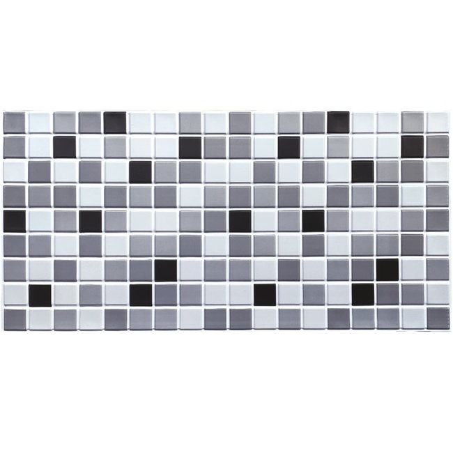 Панель стінова декоративна ПВХ панель чорно-біла мозаїка 960Х480Х4ММ (1181), Серый, Сірий