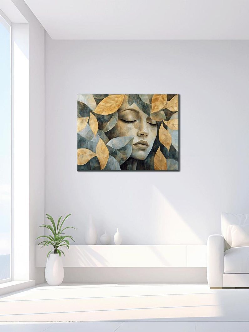 Картина на холсте МАKO "Девушка с листьями " 50x70 см MK10607_5070
