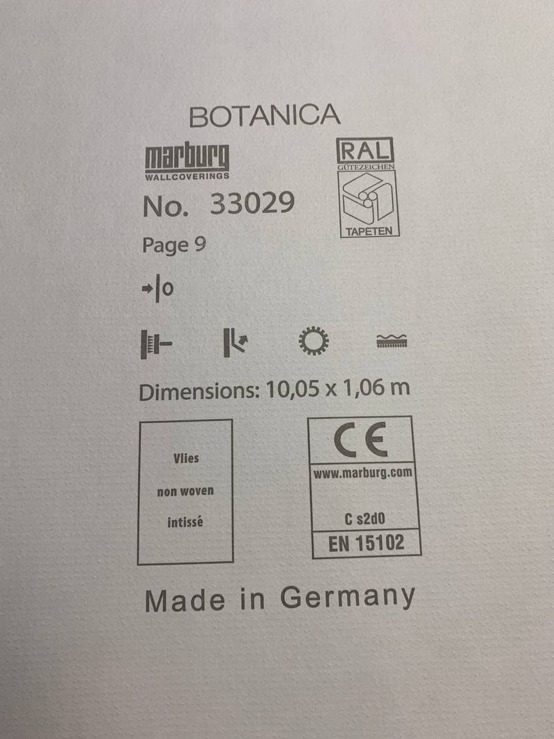 Шпалери вінілові на флізеліновій основі Marburg Botanica сіро-бежевий 1,06 х 10,05м (33029)