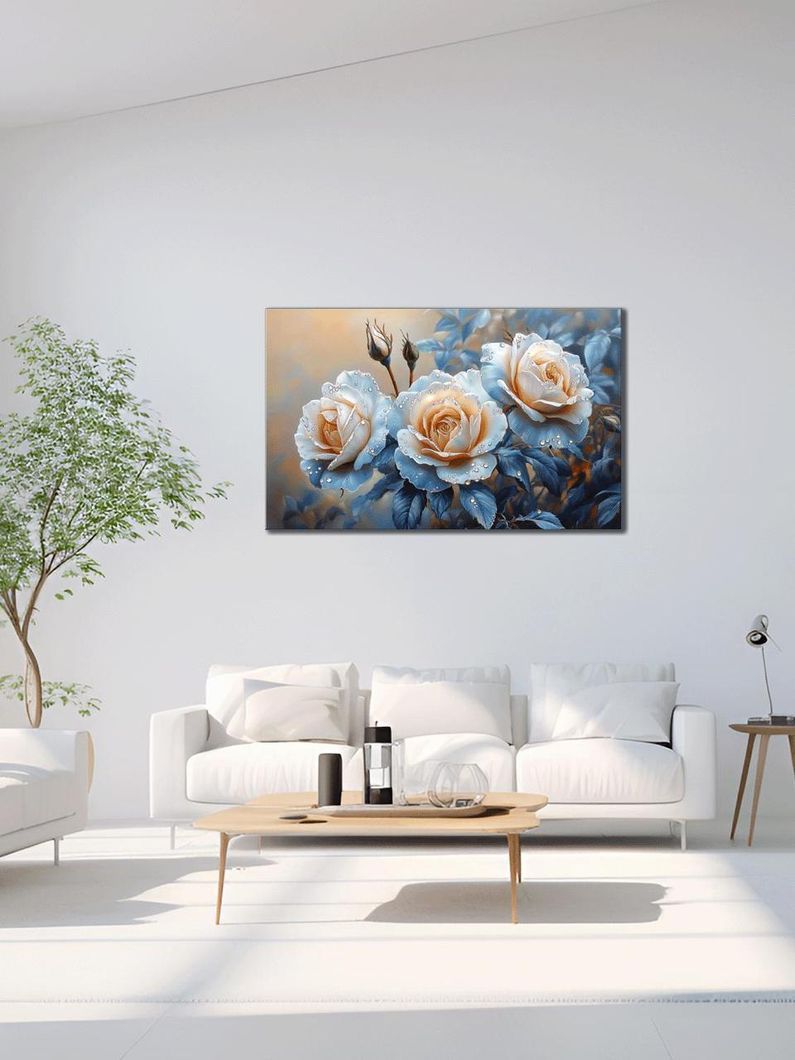 Картина на холсте МАKO " Персиковые розы" 60x100 см MK10623