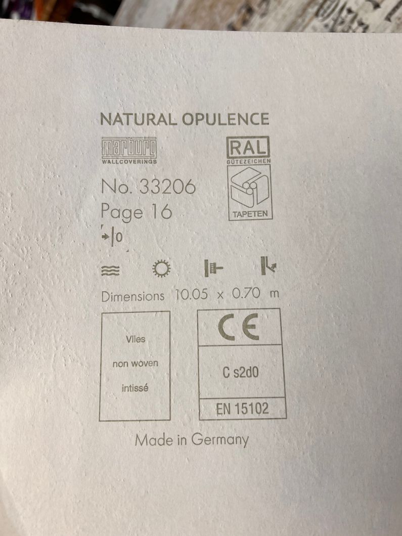 Обои виниловые на флизелиновой основе Marburg Natural Opulence серый 0,70 х 10,05м (33206)