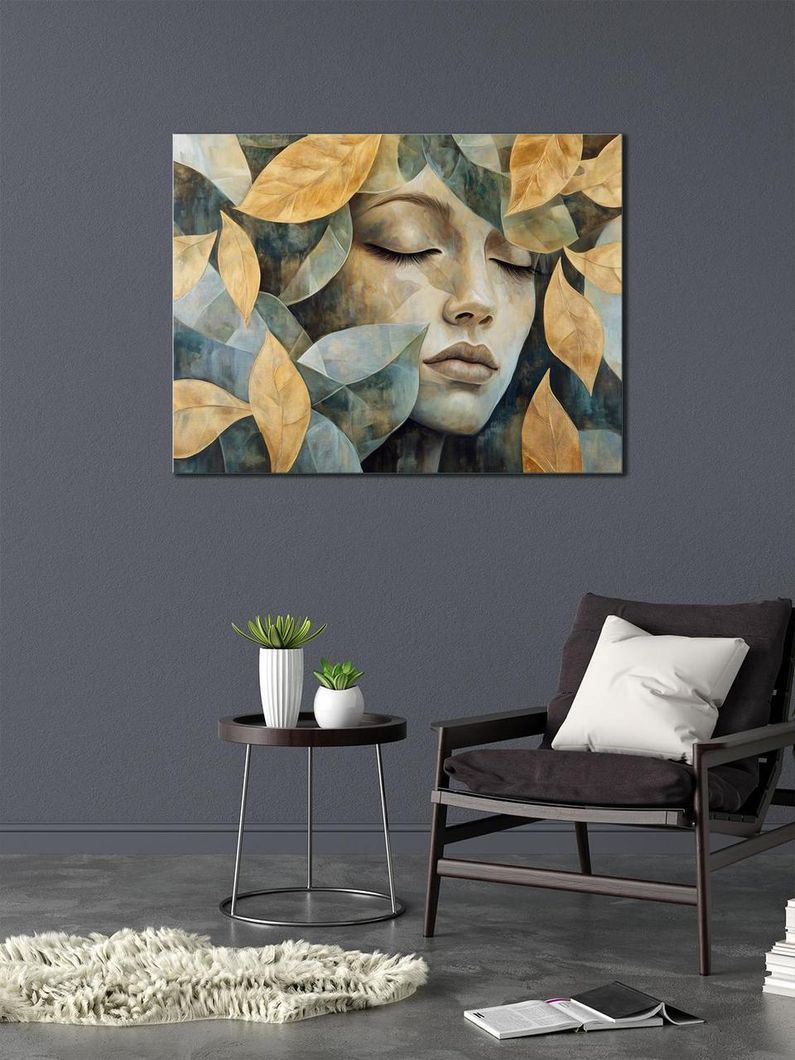 Картина на холсте МАKO "Девушка с листьями " 50x70 см MK10607_5070