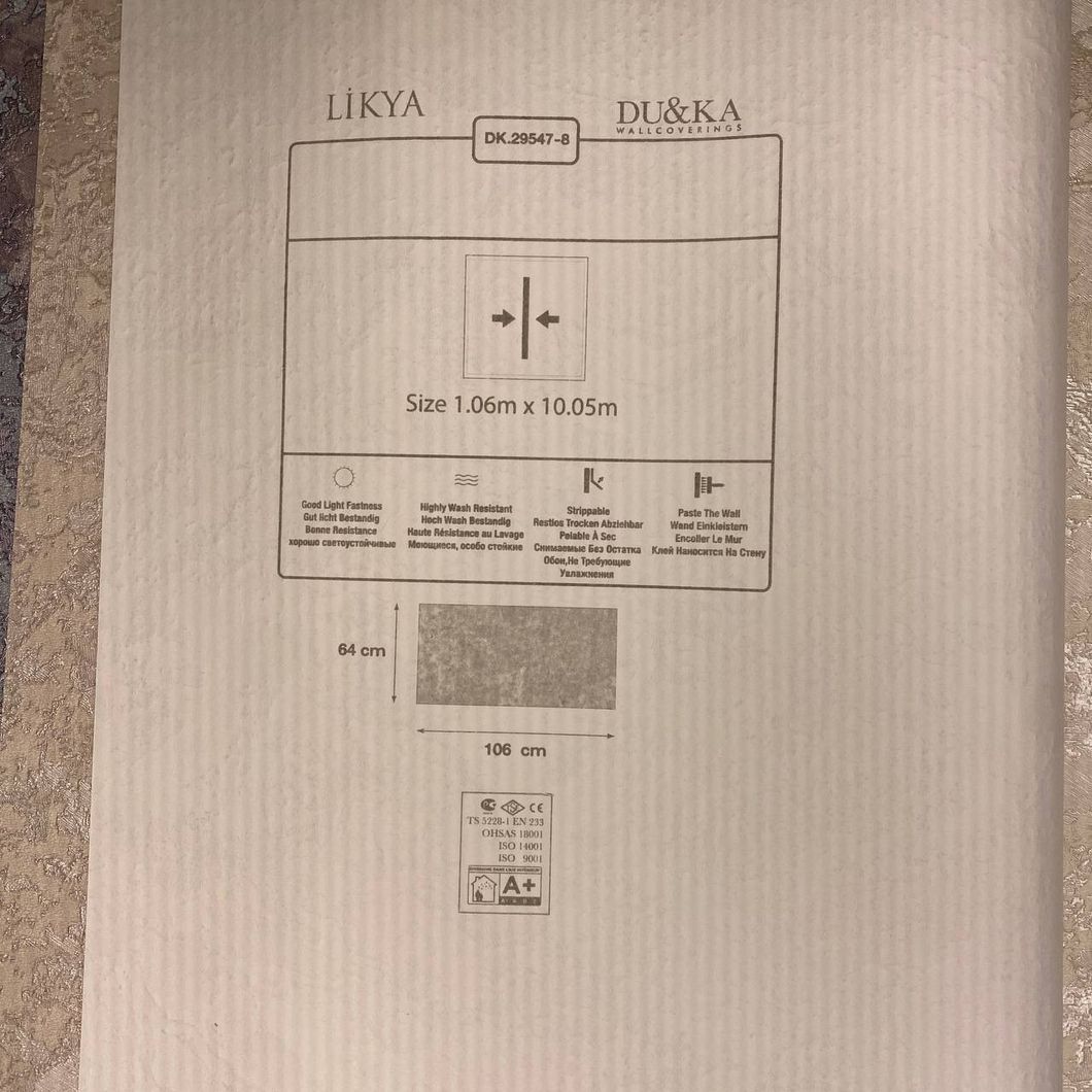 Обои виниловые на флизелиновой основе DU&KA Likya бежевый 1,06 х 10,05м (29547-8)