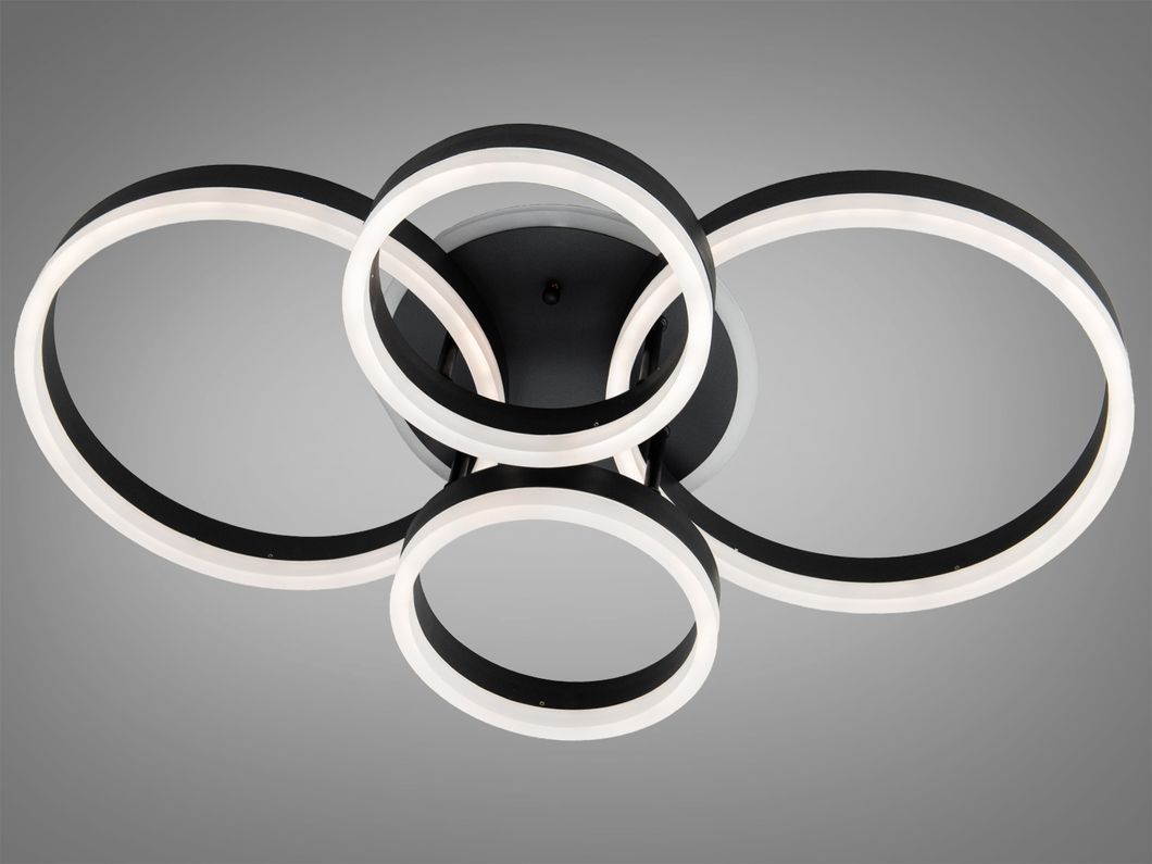 Люстра Diasha Rings чорна LED 4 кільця димер