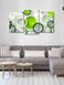 Модульна картина у вітальню / спальню для інтер'єру "Зелена абстракція" 3 частини 53 x 100 см (MK30229_E)