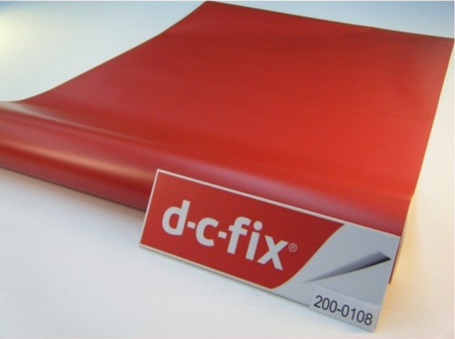 Самоклейка декоративная D-C-Fix Signalrot красный матовый 0,45 х 15м (200-0108), Красный, Красный