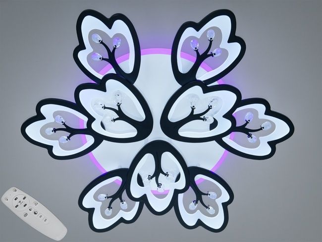 Люстра LED Diasha Petal чорна 185Вт 9 плафонів