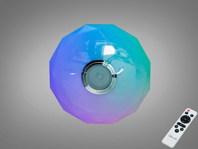 Стельова люстра біла 45 Вт з Bluetooth колонкою та підключенням до розумного, TUYA додаток