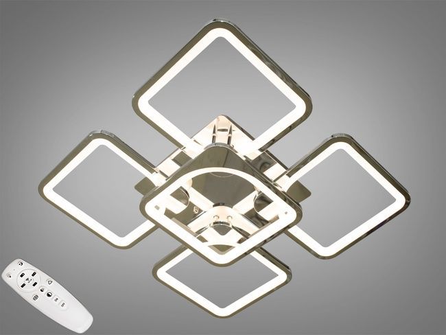 Світлодіодна люстра смарт світильник з пультом dimmer, 115W, хром