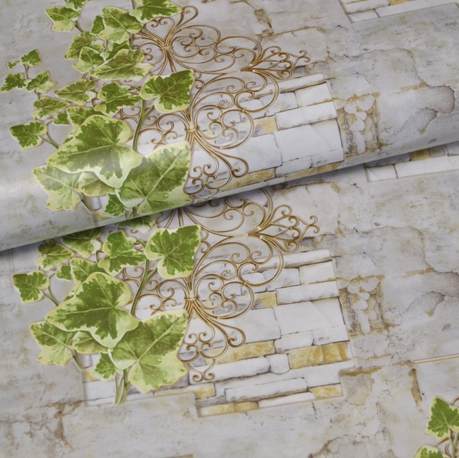 Шпалери вологостійкі на паперовій основі Слов'янські шпалери Venice В56,4 Ліана сіро-бежевий 0,53 х 10,05м (7060-01)
