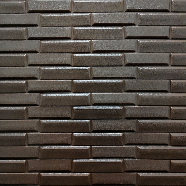 Панель стеновая самоклеящаяся декоративная 3D кладка кофе 770х700х7 мм (035), Коричневый, Коричневый
