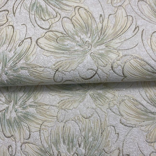 Обои виниловые на флизелиновой основе зеленые Pure decor 1,06 х 10,05м (1652/3)