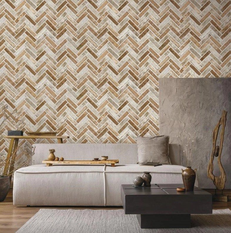 Шпалери вінілові на флізеліновій основі коричневий Roka AdaWall 1,06 х 10м (23105-3)