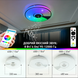 Смарт люстра музыкальная управляемая светодиодная SONG R RGB 60 Вт 380x70 мм Белая, матовий білий; хром
