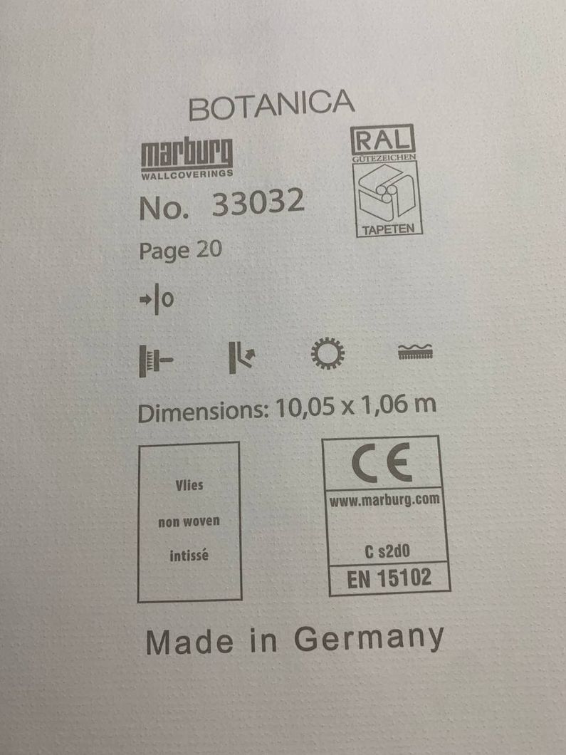 Обои виниловые на флизелиновой основе Marburg Botanica белый 1,06 х 10,05м (33032)