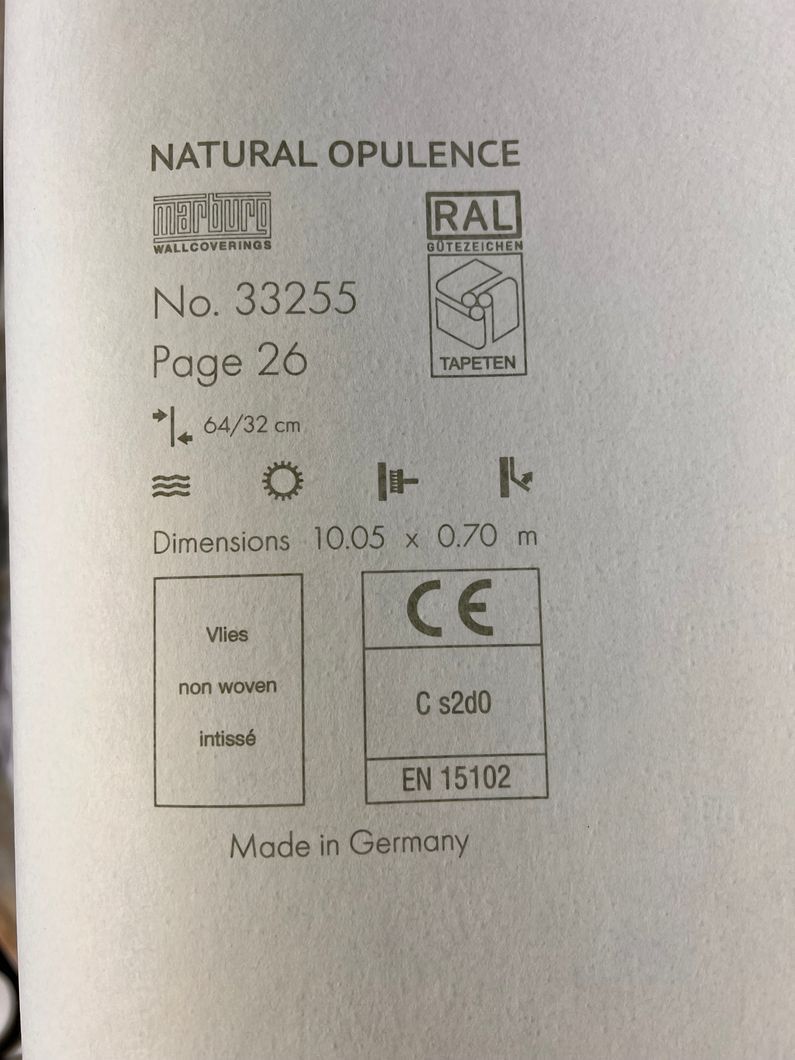 Обои виниловые на флизелиновой основе Marburg Natural Opulence серый 0,70 х 10,05м (33255)