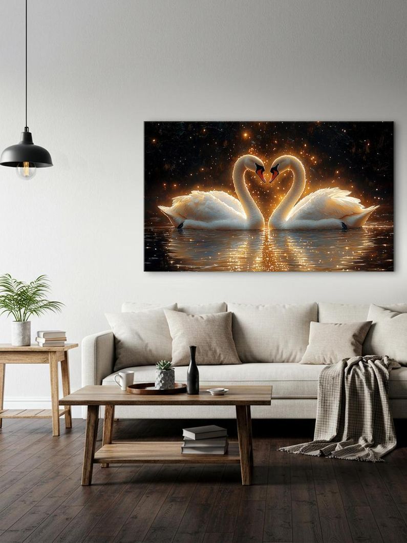 Картина на холсте МАKO " Лебединая нежность " 60x100 см MK10581