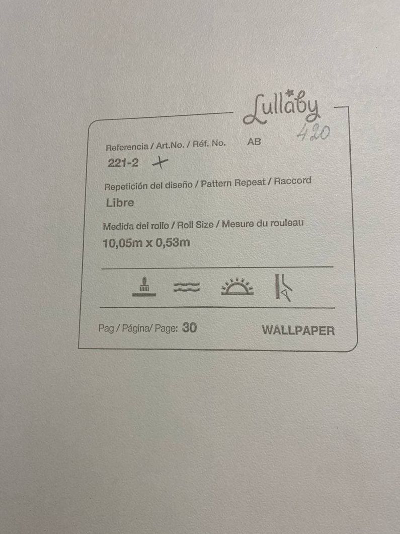 Обои бумажные ICH Lullaby розовый 0,53 х 10,05м (221-2)