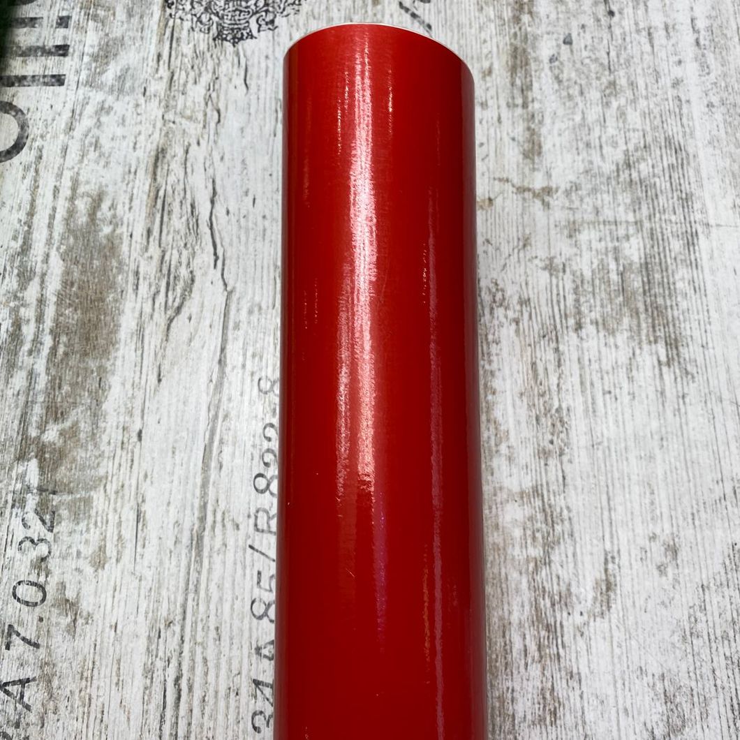 Самоклейка декоративная Hongda красный глянец 0,45 х 1м (2007), Красный, Красный