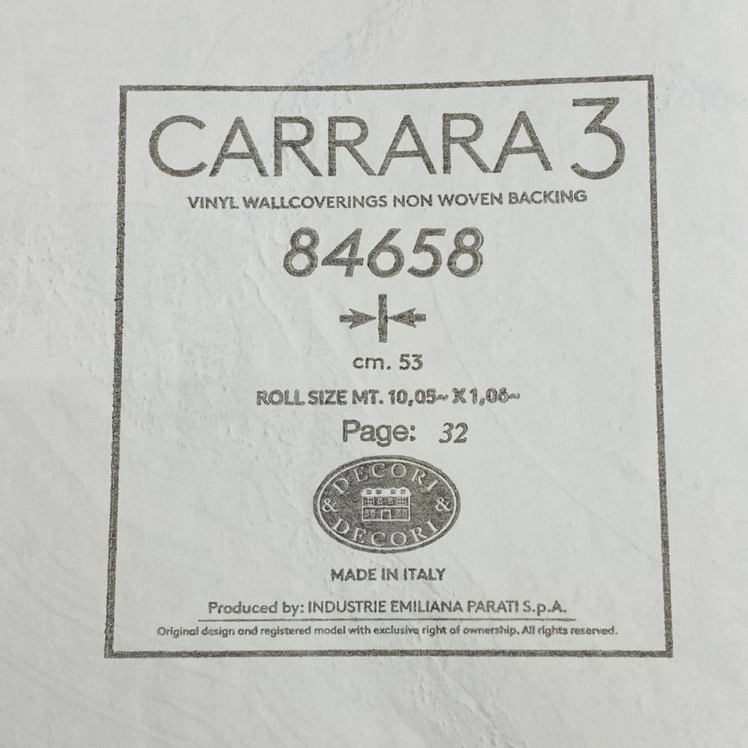 Обои виниловые на флизелиновой основе Emiliana Parati Carrara белый 1,06 х 10,05м (84658)