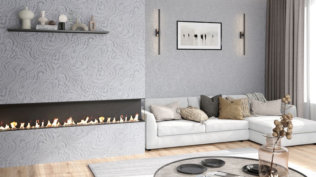 Шпалери вінілові на флізеліновій основі SINTRA Marble сірі 1,06х10,05м (532645), Сірий, Сірий, +