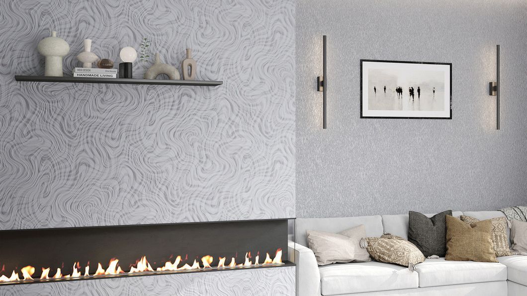 Шпалери вінілові на флізеліновій основі SINTRA Marble сірі 1,06х10,05м (532645), Сірий, Сірий, +