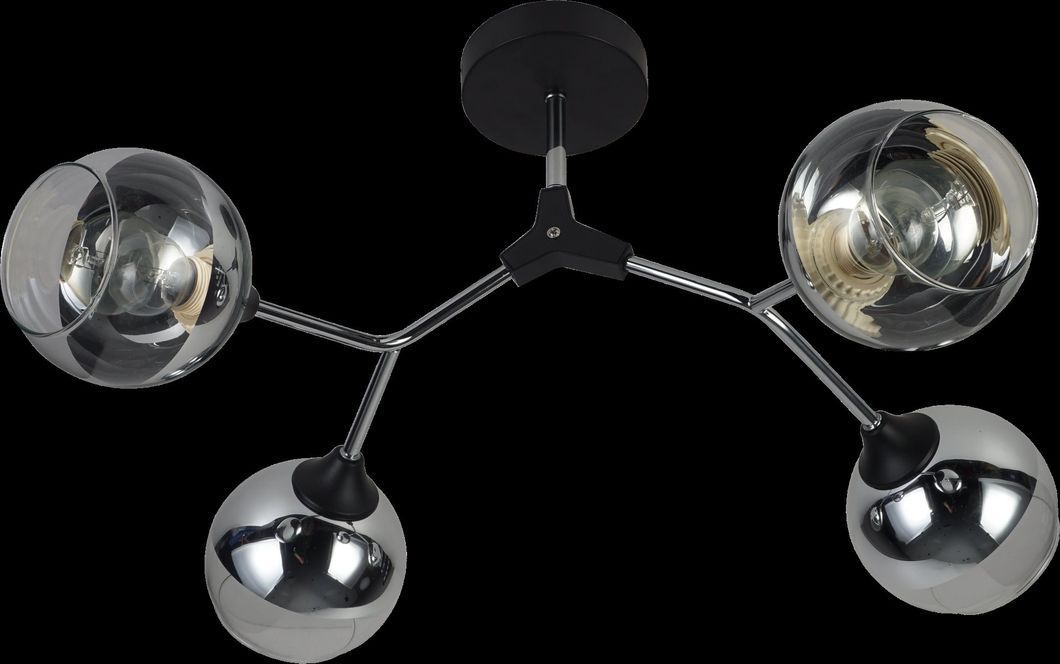 Люстра декоративна INTEREES IS XA1427/4 Black+Chrome на 4 плафона, Черный
