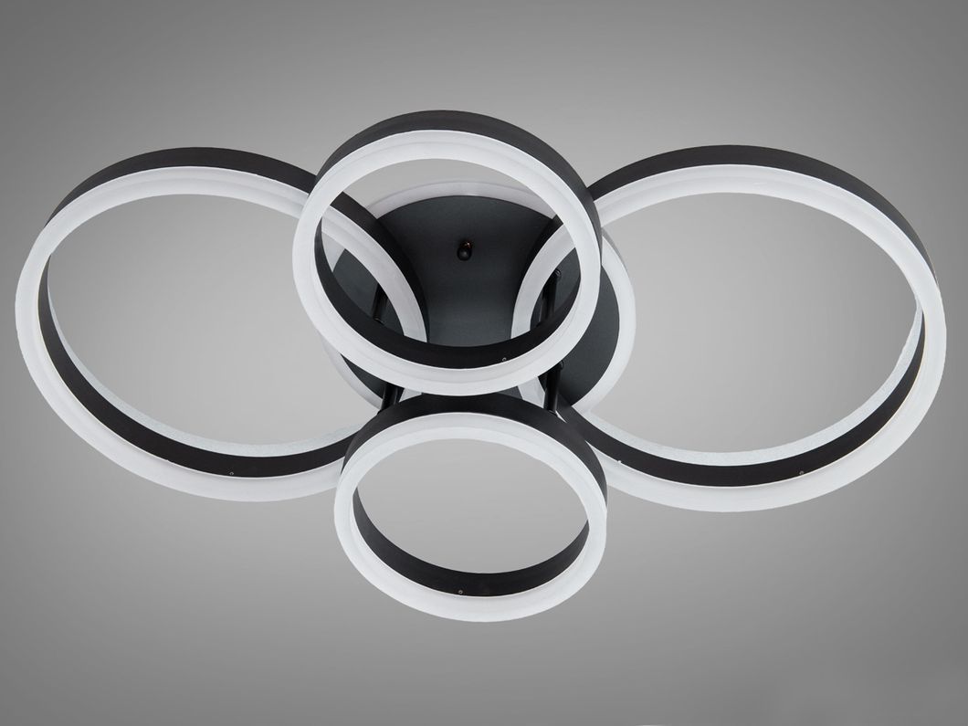 Люстра Diasha Rings черная LED 4 кольца диммер