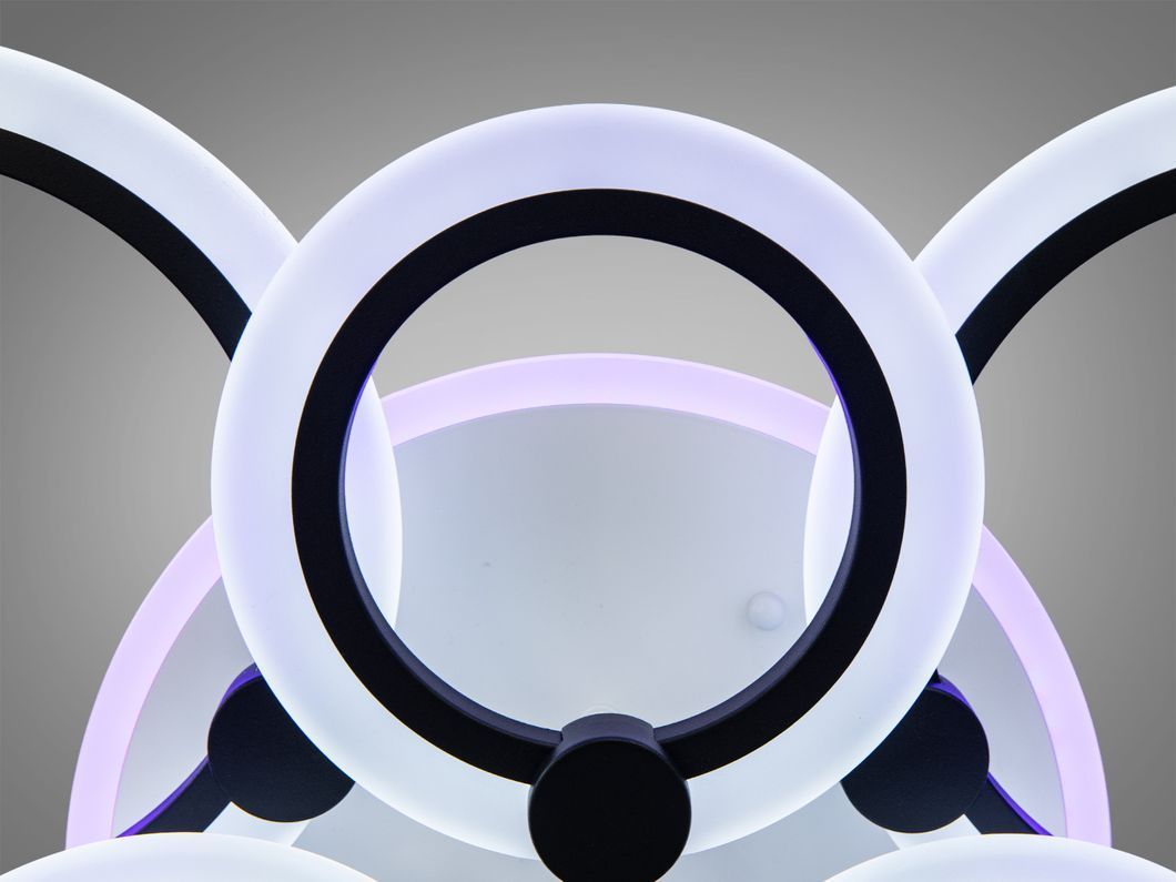 Потолочная люстра с диммером и LED подсветкой, цвет чёрный хр�