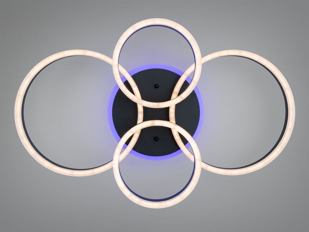 Люстра Diasha Rings черная LED 4 кольца диммер