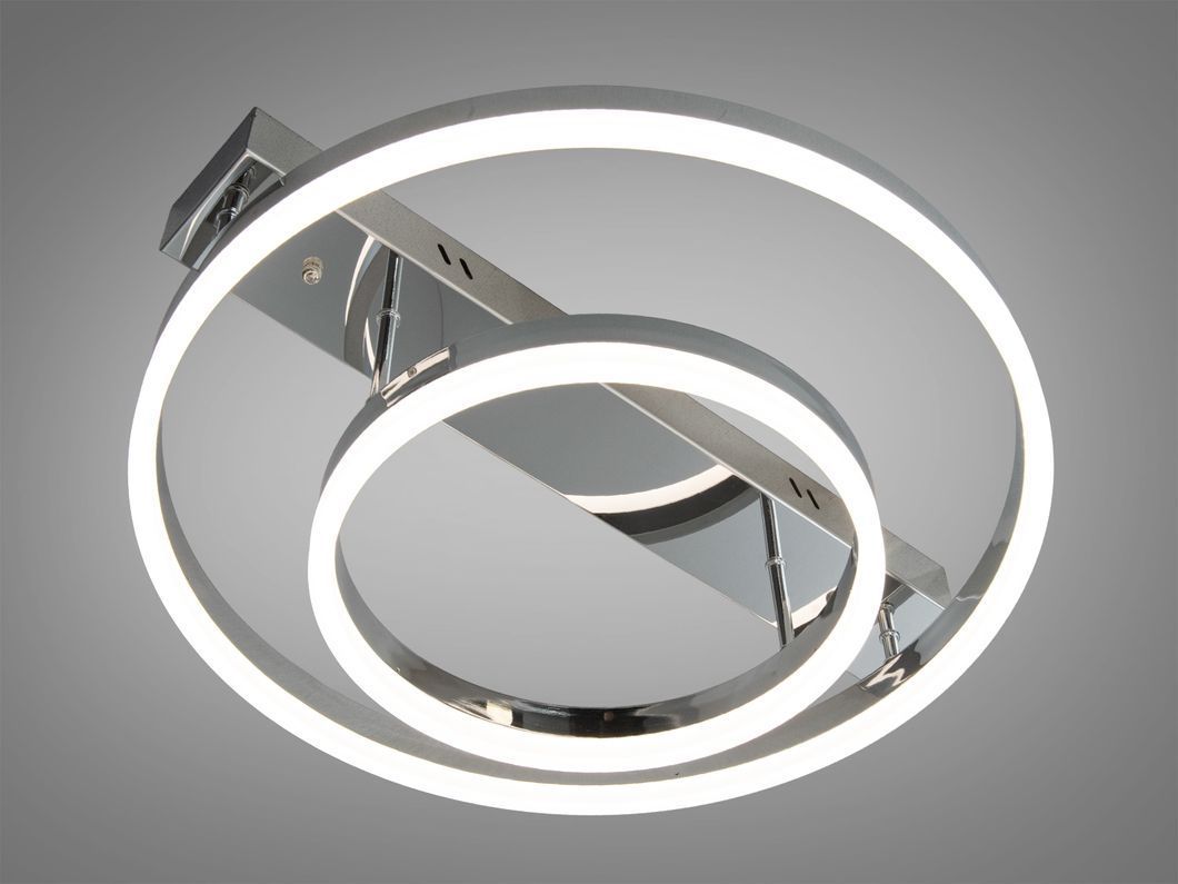 Люстра потолочная LED черная 60W ДУ 2 кольца
