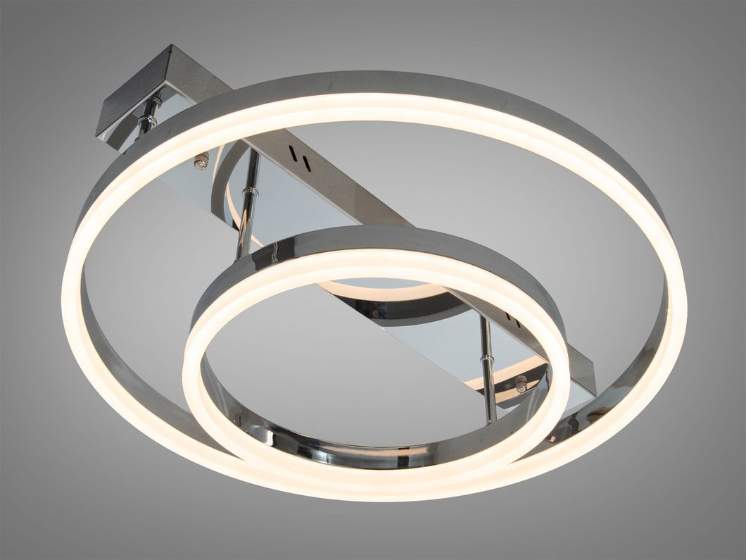 Люстра потолочная LED черная 60W ДУ 2 кольца