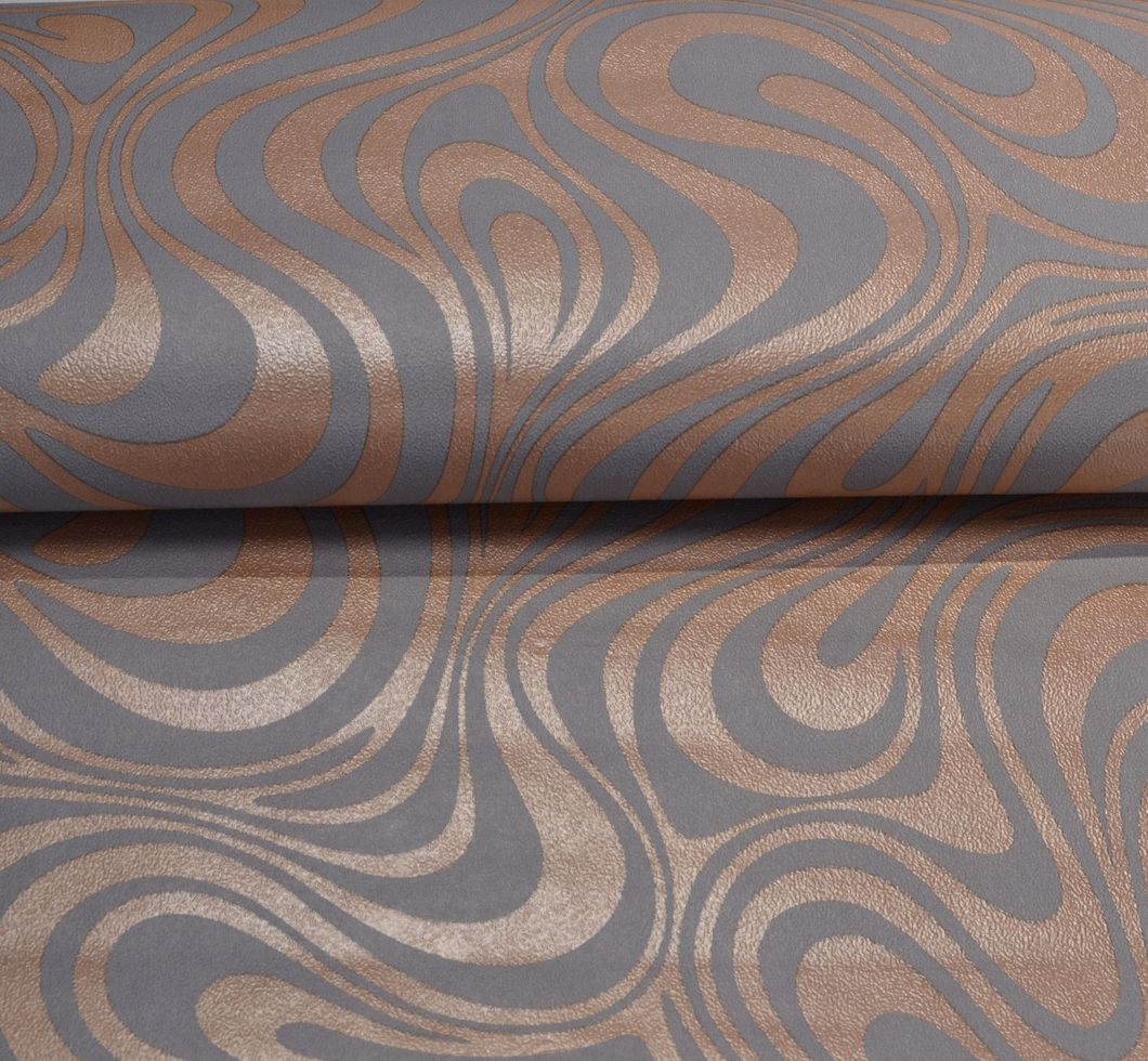 Шпалери паперові Шарм Хвиля сіро-бежевий 0,53 х 10,05м (129-10)