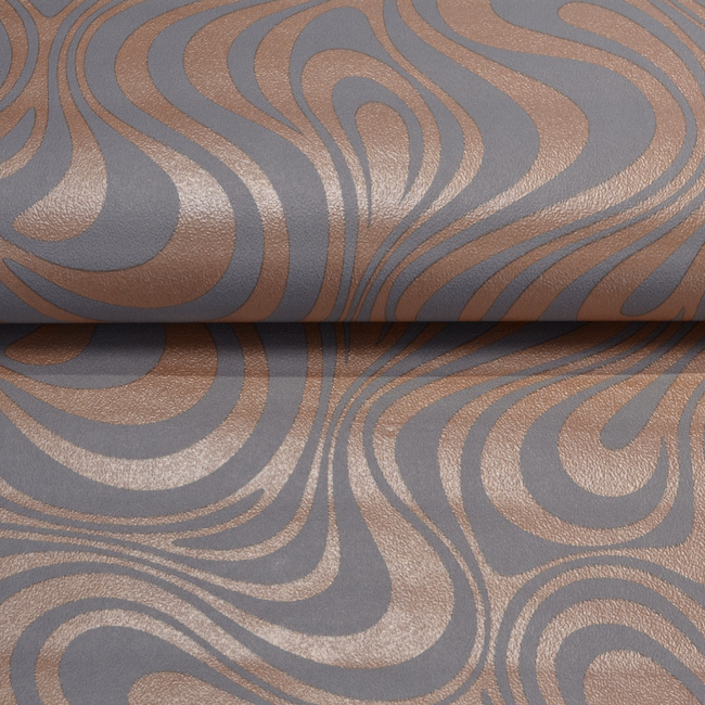 Обои бумажные Шарм Волна серо-бежевый 0,53 х 10,05м (129-10)