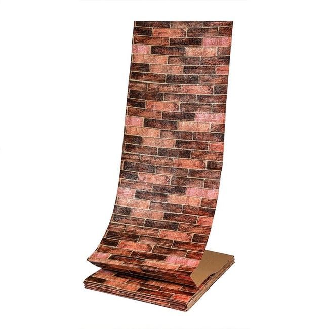 R179-2-20 Панель стеновая в рулоне 3D 700мм*19,6м*2мм BROWN (D) SW-00002280, Коричневый, Коричневый