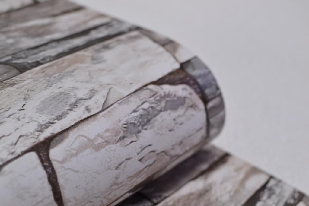 Обои влагостойкие на бумажной основе Континент Брекчия серый 0,53 х 10,05м (2199)