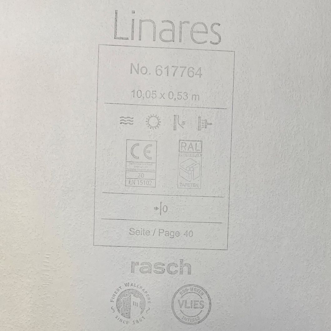 Шпалери вінілові на флізеліновій основі Rasch Linares сірий 0,53 х 10,05м (617764)