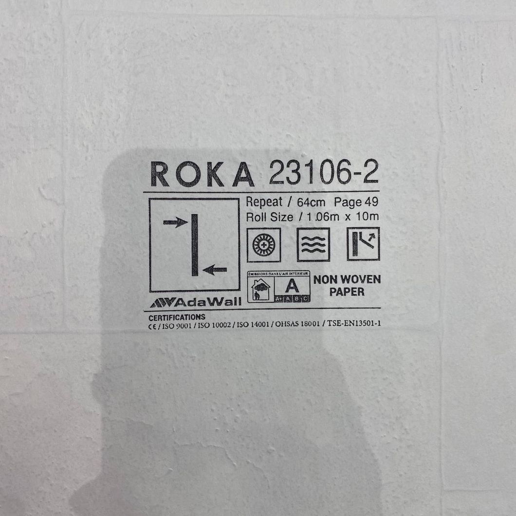 Обои виниловые на флизелиновой основе серо-бежевый Roka AdaWall 1,06 х 10м (23106-2)